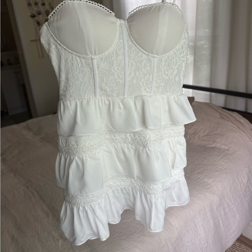 Velv Ivory Lace mini dress